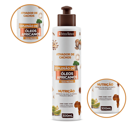 Ativador de Cachos Explosão de Óleos Africanos 300ml | bn.Cachos Ativador de Cachos Explosão de Óleos Africanos 300ml | bn.Cachos